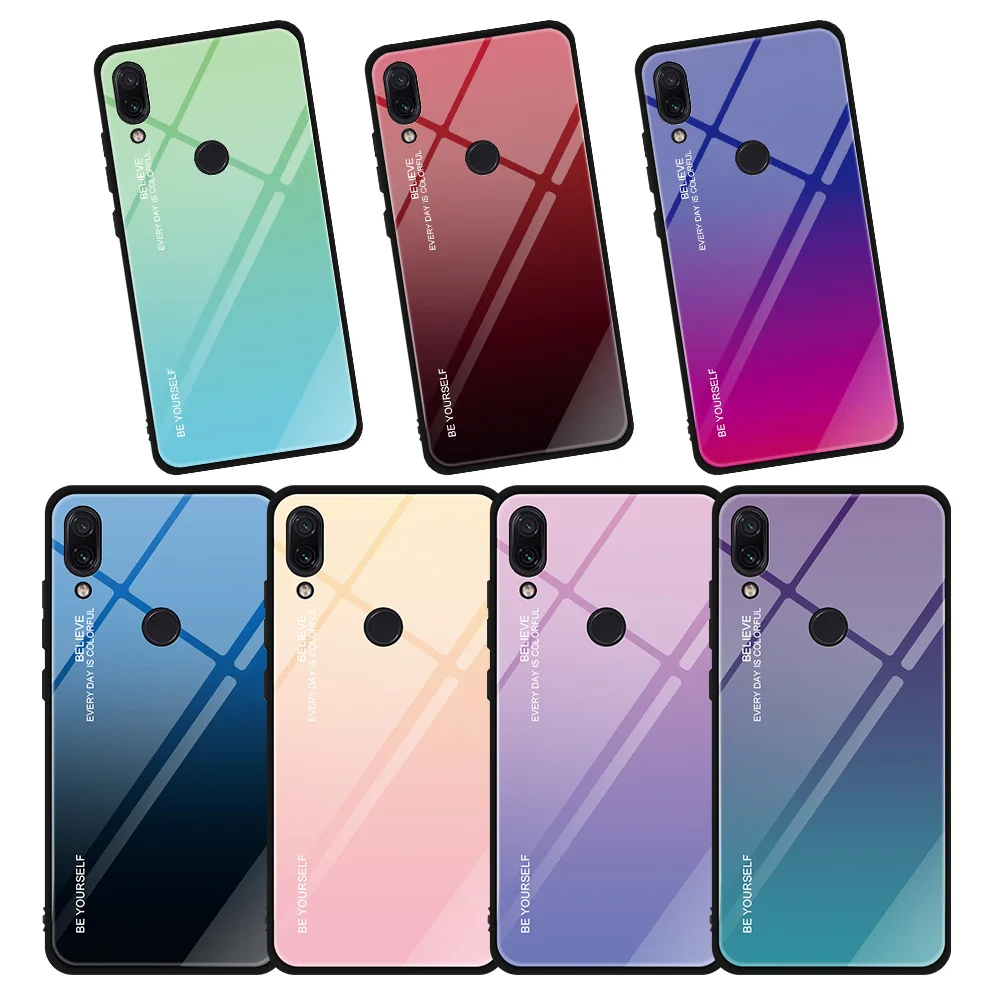 

Gradient Tempered Glass Case For Xiaomi Mi8 Mi 9 A1 A2 Lite 6X Redmi Note 7 6Pro 5Plus Glass Case For Pocophone F1 Mi Mix3 5X