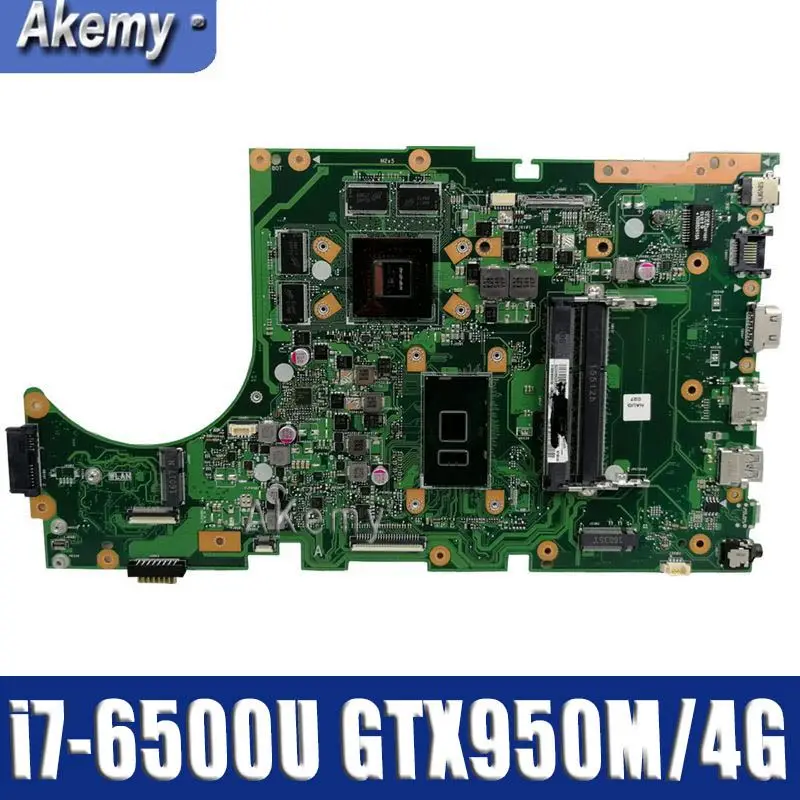 Материнская плата для ноутбука ASUS X756U X756UW X756UWK X756UXM X756UJ X756UB X756UV материнская плата i7-6500U GTX950M/4 GB DDR3-Memory слот