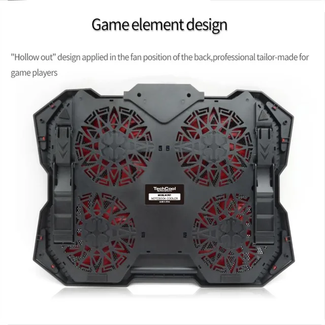 New Laptop Cooling Pad for 12-17 inch Laptop with 4 Silent Fans LED Lights Dual USB Ports r20 1