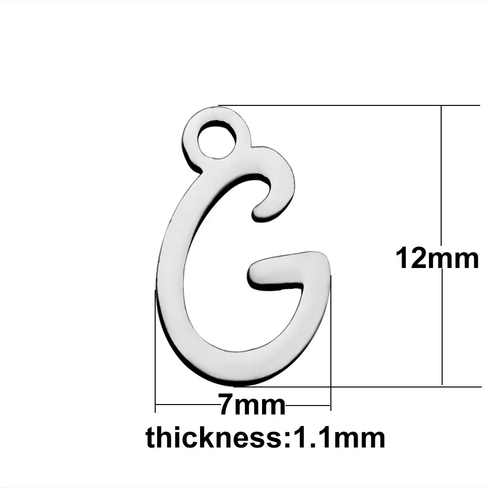 Полированные оригинальные подвески из нержавеющей стали 26 букв английского алфавита для женщин и мужчин DIY Изготовление ювелирных изделий 10 шт./лот Новинка - Окраска металла: G