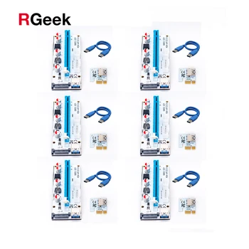 

NEW USB3.0 008S PCI-E Riser Express 1X 4x 8x 16x Extender Riser Adapter Card SATA 15pin to 6pin Power Cable Dual Power Interface