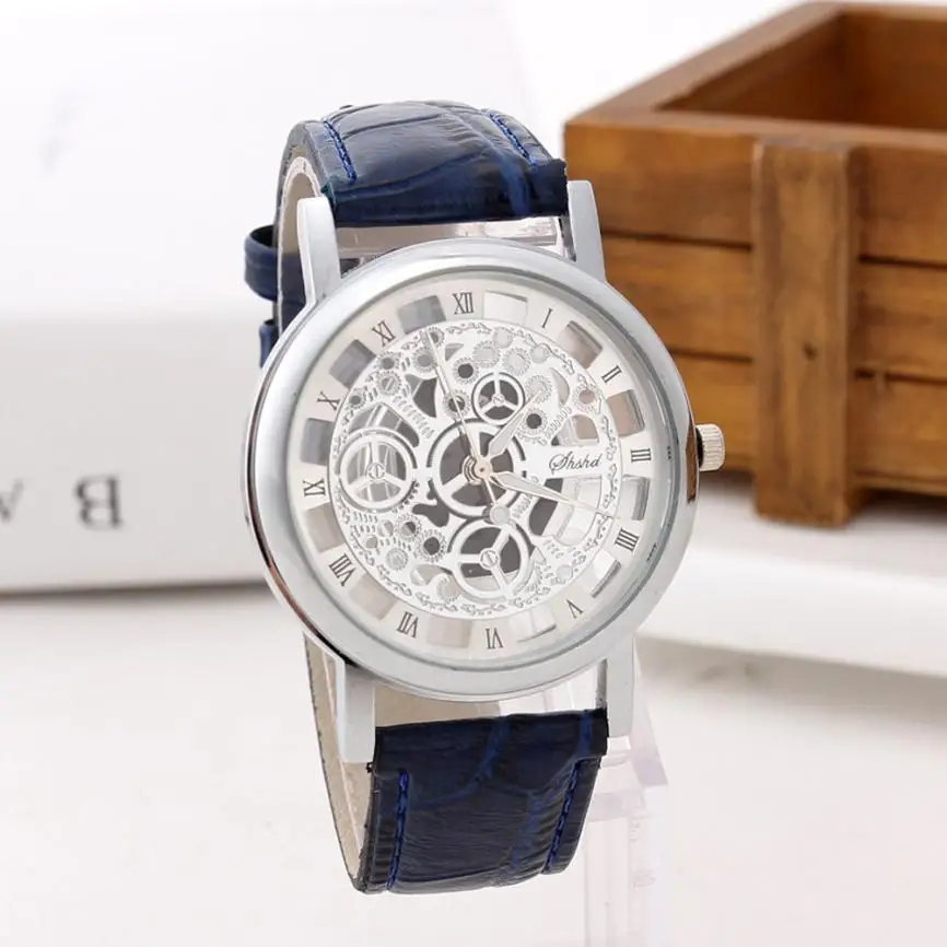 Часы мужские Rreloj Hombre золотые пустотелые Роскошные повседневные стальные деловые