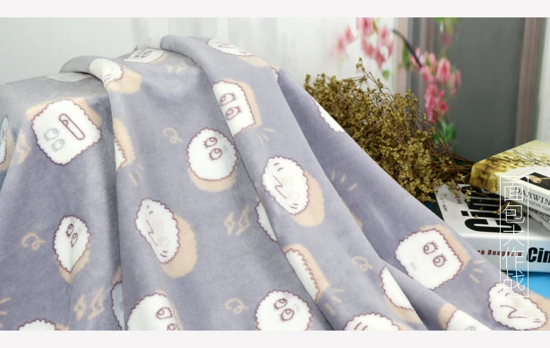 Фланелевая Коралловая флисовая Двусторонняя плюшевая ткань с принтом, зимняя плотная детская пижама, постельное белье, 100 см* 185 см/165 см