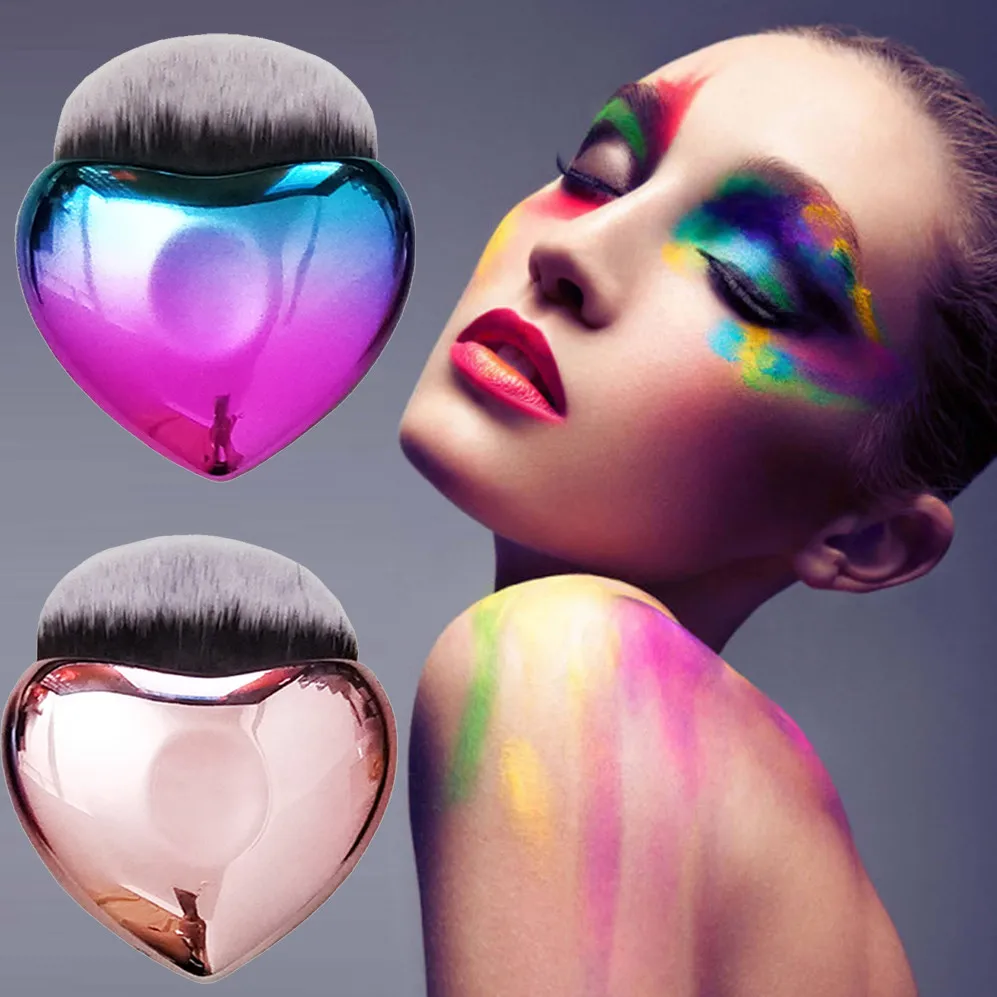 OutTop Beauty Star recommendation Fashion Heart Shaped Powder Foundation Cosmetic Face Blush Makeup Brush Tool x# dropship | Красота и
