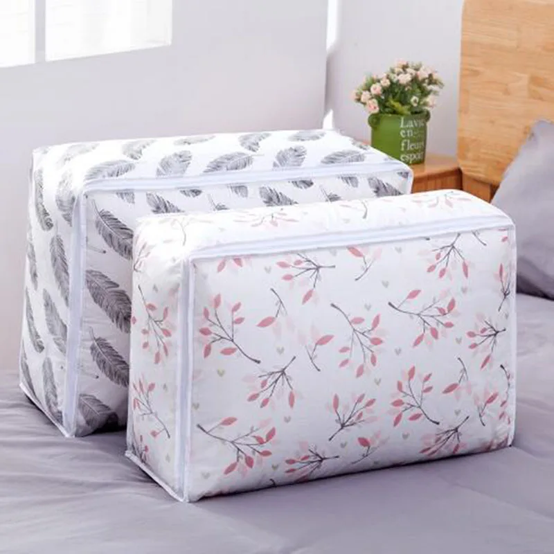 تخزين اللحاف حقيبة فلامنغو شكل المنزل الملابس لحاف وسادة بطانية حقيبة التخزين السفر الأمتعة المنظم حقيبة