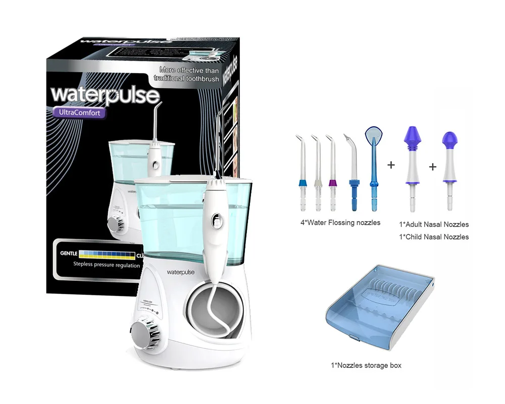 

V600G powerful low noise Oral Irrigator, Hygiene Water Flosser with nozzles, 700ML Capcity Teeth Cleaner