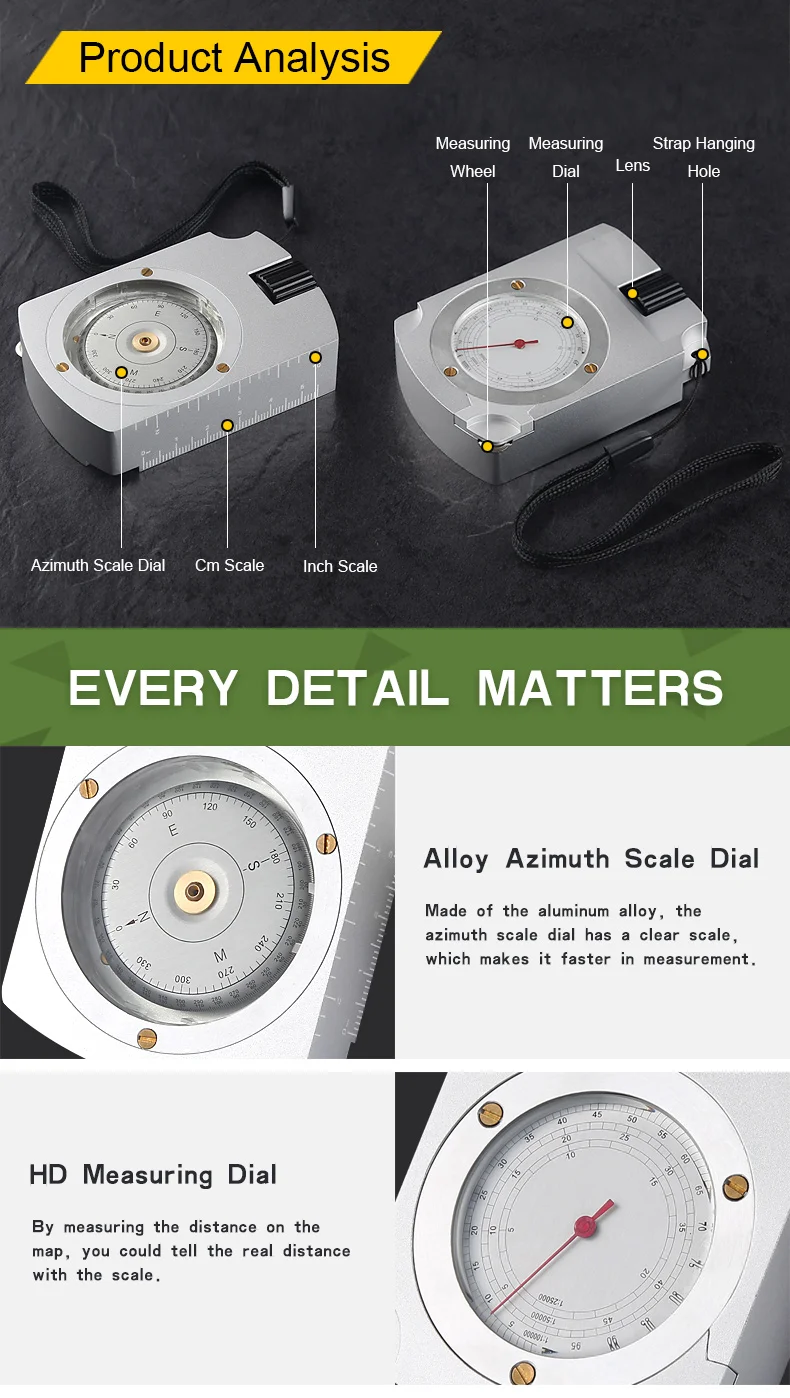 Eyeskey Многофункциональный Профессиональный Компас для выживания, кемпинга, туризма, компас, цифровой компас, карта, измеритель расстояния, калькулятор