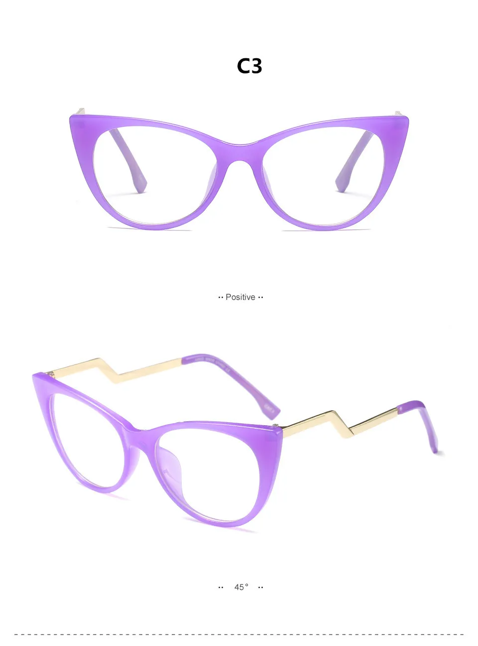 Бренд HUITUO дизайн винтажная круглая рамка большое лицо искусство плоское зеркало Женская мода кошачий глаз прозрачные очки поддельные очки - Цвет оправы: C3
