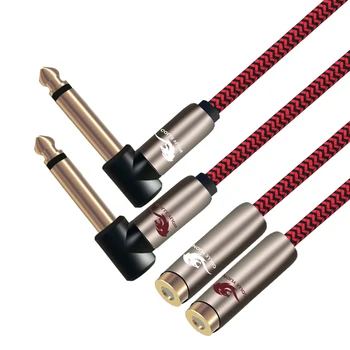 

Angled Dual 6.35mm Male to Dual RCA Female Audio Cable for Amplifier Mixing Console 2*RCA to 2*1/4" TS Hifi Cable 1M 2M 3M 5M 8M