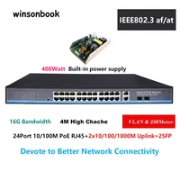 24 24 port 10/100Mbps PoE Ethernet Switch support IEEE802.3af/at with 2 Port 1000M SFP COMBO poe switch PoE 48V RJ45 (1)