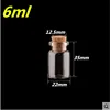 22*35*12.5mm 6ml Transparent Glass Bottles with Corks Mini Jars Vials Small Cute Bottles 6ml 100pcs Free Shipping 3