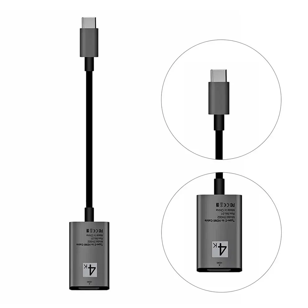 

Grey 0.2M Type C Cables Male Female Video Audio to Mobile Phone Plug and Play Support 4K For DVD TV PC Laptop Notebook
