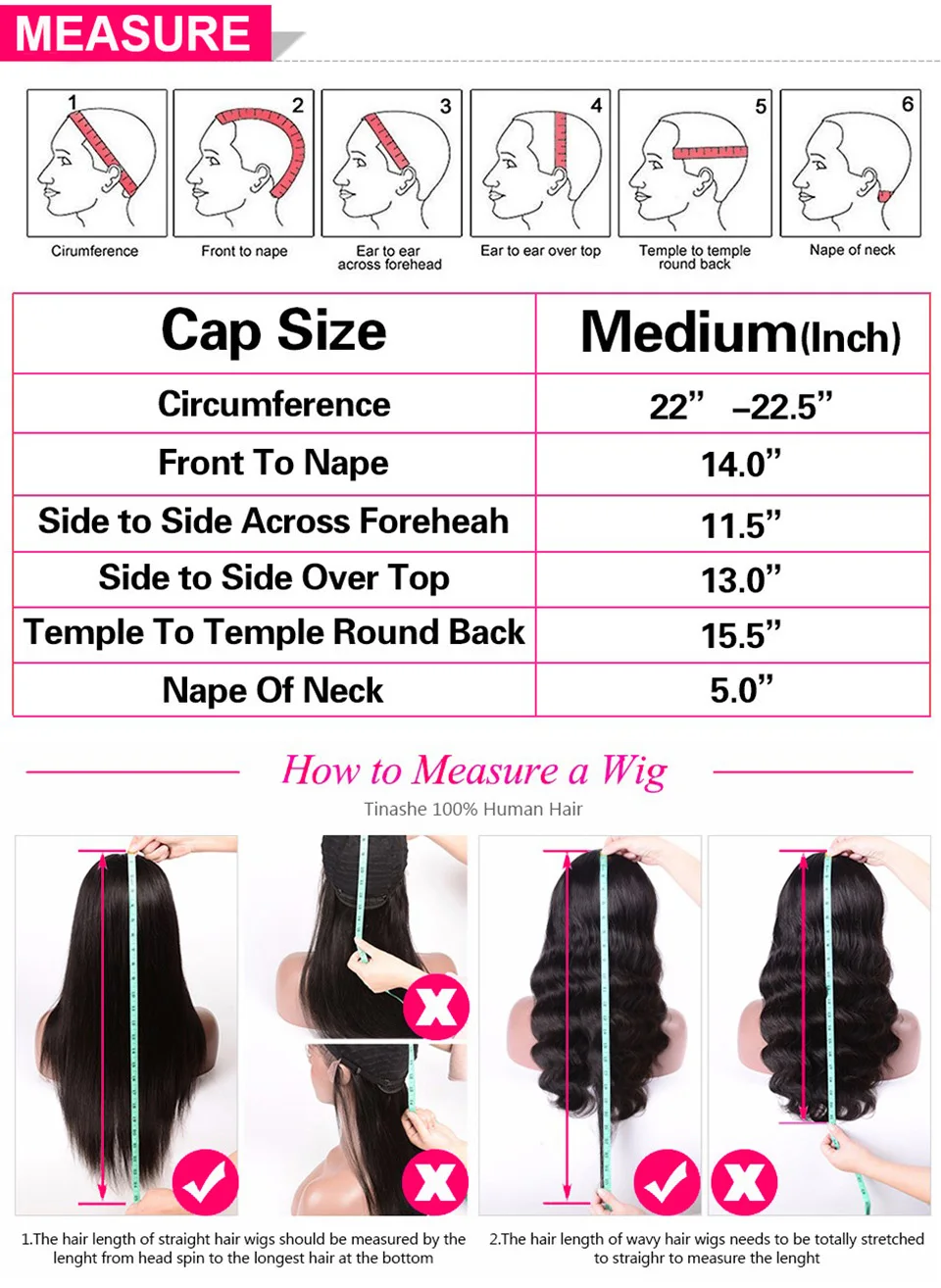 measure cap size and wig