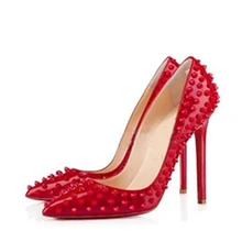 Red Bottom Studded Spike High Heels Shoes 2013 Stiletto With Spikes Rivets Heels Pumps For Women Rivet Shoes Pump N597
