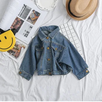 

Vintage Girls Denim Coat Baby Boys Clothes Autumn Winter Children Jeans Jacket Fashion Casual Design Kids Outerwear Wholesale