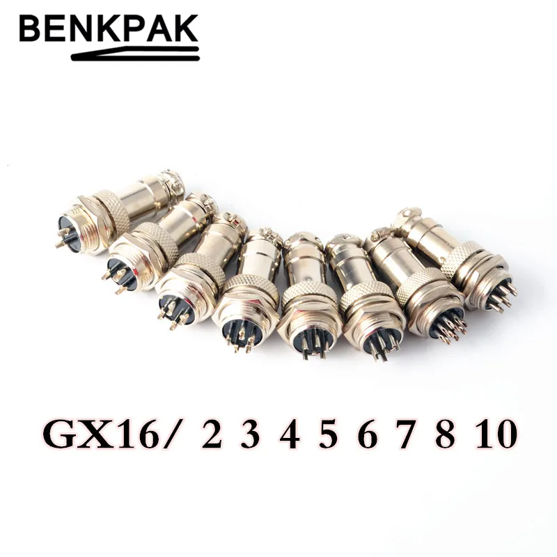 

GX16 2 3 4 5 6 7 8 9 10Pins Male & Female Diameter 16mm Wire Panel Connector GX16 circular connector Socket Plug