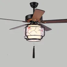 220 В 70 Вт китайский Ретро 42 дюйма Электрический вентилятор 5 деревянных листья 3 передач настенные переключения чистой меди стали мотор E27 свет