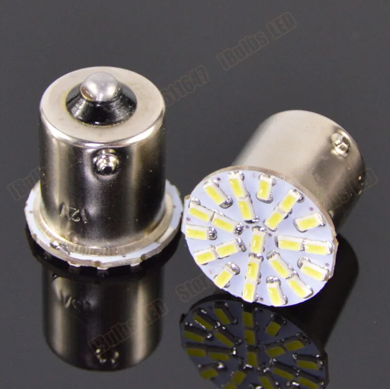 

50Pcs Super Bright BA15S P21W 1156 22 LED SMD Car Auto Tail Side Indicator Lights Parking Lamp Bulb White 3014 DC12V