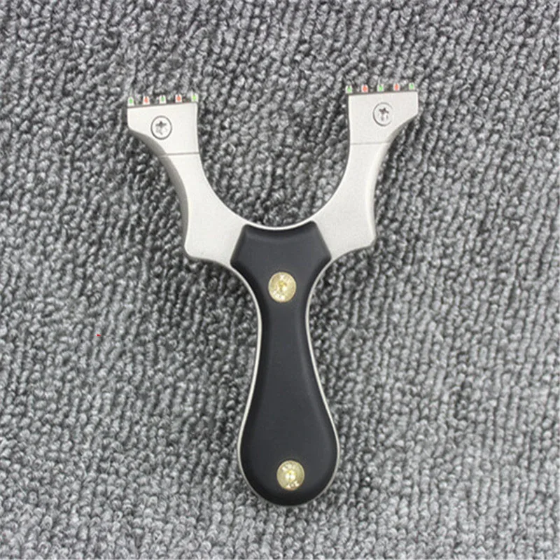 الفولاذ المقاوم للصدأ مقلاع صيد الرملي المنجنيق خمسة تهدف مع شقة شريط مطاطي في الهواء الطلق تنافسية اطلاق النار