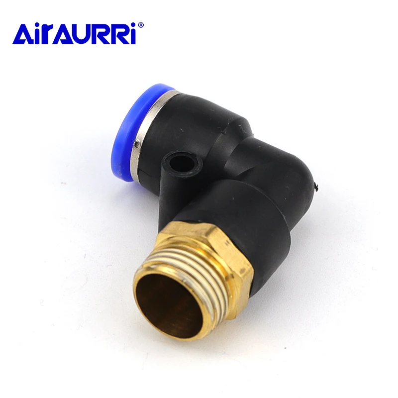 

Tube Air Push In Pneumatic Male Elbow Connector L type Fitting PL OD 4 6 8 10 12mm - 1/8'' 1/4'' 3/8'' 1/2''