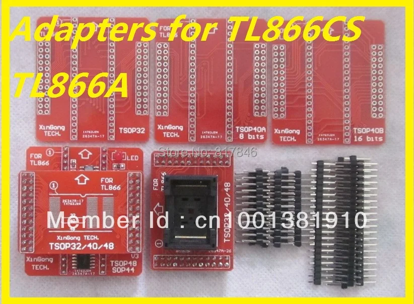 Free Shipping 6pcs set TSOP32 40 48 IC Adapter Socket TSOP32 TSOP40 TSOP48 Sockets for Universal