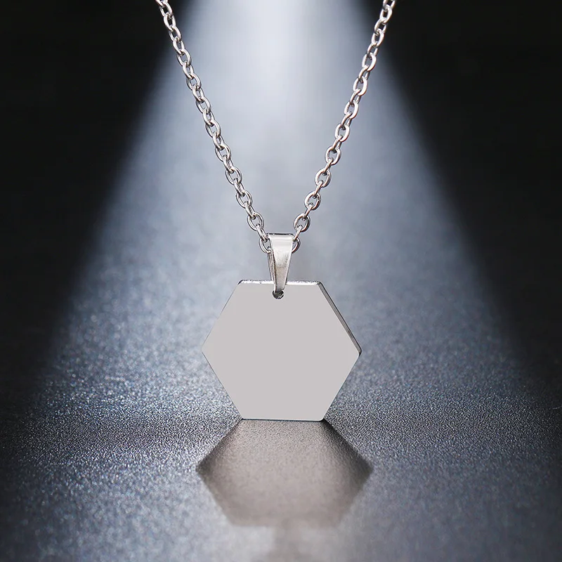 DOTIFI ожерелье из нержавеющей стали для женщин любовника золотистого и серебристого цвета шестиугольный кулон ожерелье Обручальное ювелирное изделие