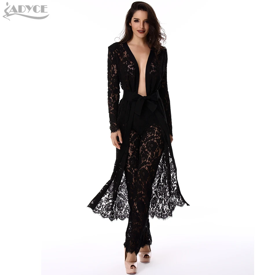 2018 Winter New Women basic Coats Luxury Black Lace Coat ...