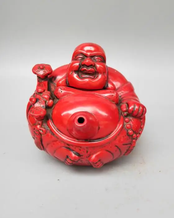 China collectible imitation Resin Smiling Maitreya Buddha teapot crafts statue | Дом и сад