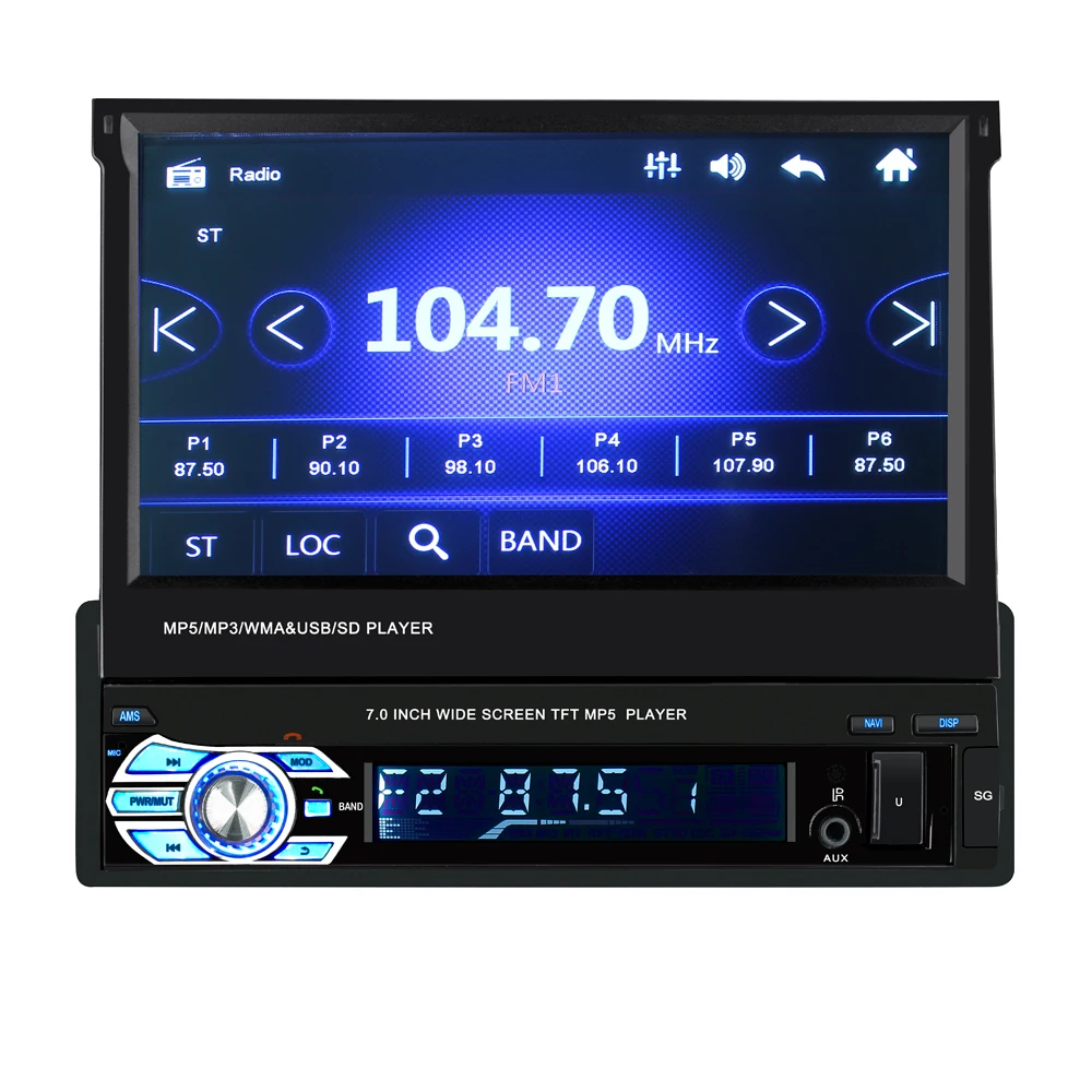 

Auto radio Bluetooth GPS Car Multimedia MP5 Player Car Radio 1din 7" HD Touch Screen AUX-IN MP3/FM/USB Backup Rearview Camera