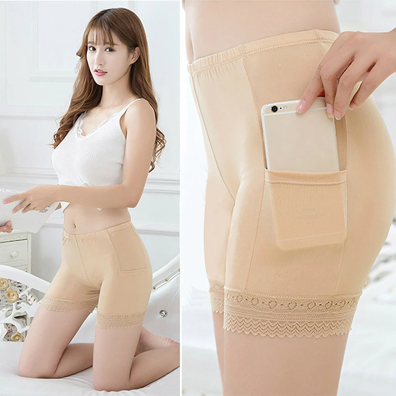 2 шт. высокая талия Safty Модальные Короткие шорты кружевные женские бесшовные