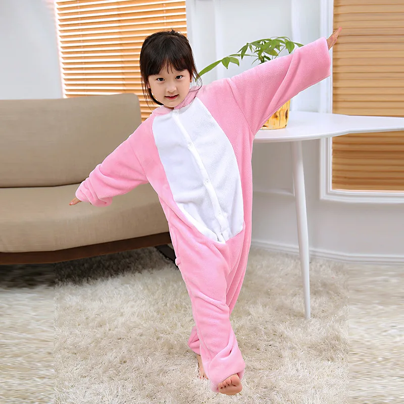 Cartoon Pig Blanket Jumpsuit Children Winter Unisex Flannel Pajamas Onesie Kids Cosplay Flannel Sleepwear Cosplay Costumes