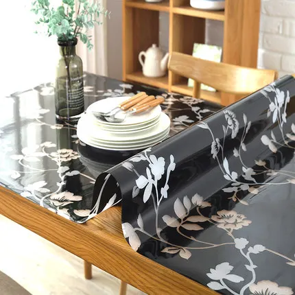 1.0mm pvc table cloth home textile table decor oilproof table covers tablecloth with pattern kitchen table cover crystal boards