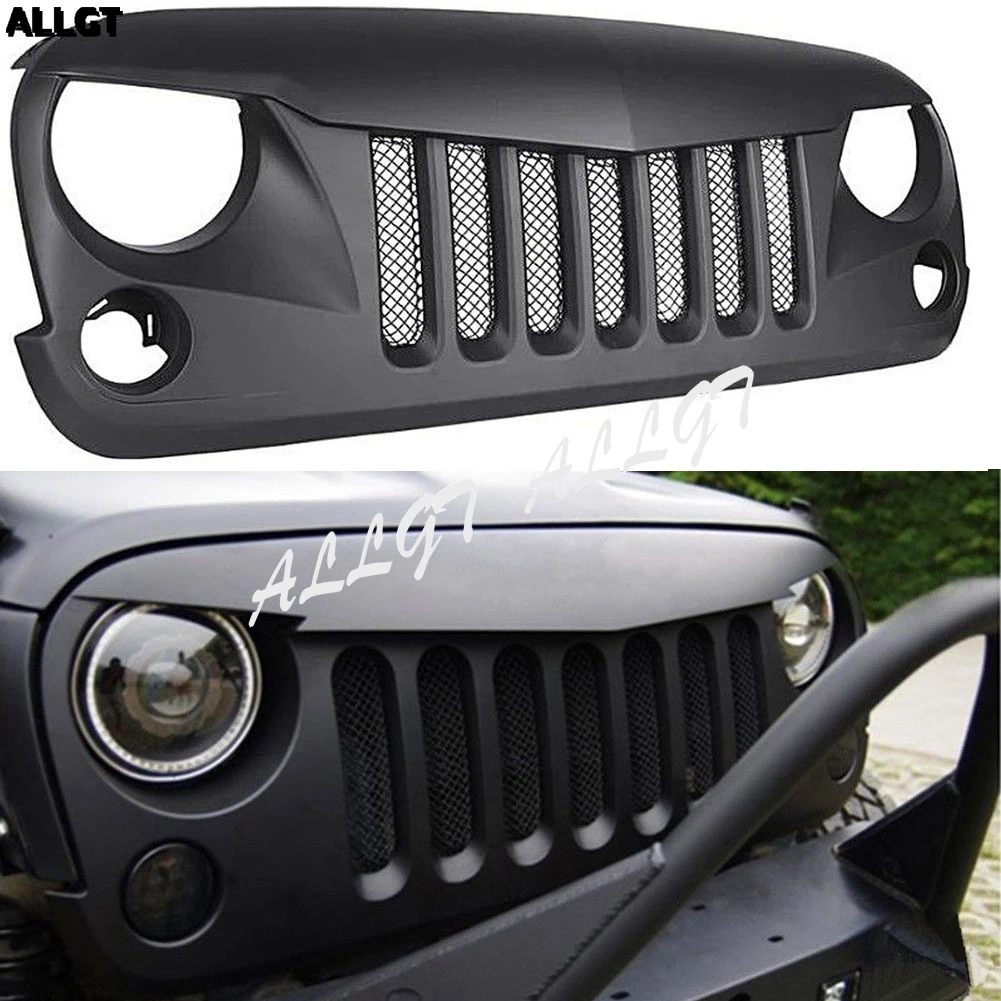 

Front Grille Bumper Grill For Jeep Wrangler Rubicon Sport 2007 2008 2009 2010 2011 2012 2013 2014 2015 2016 2017 mesh Grille