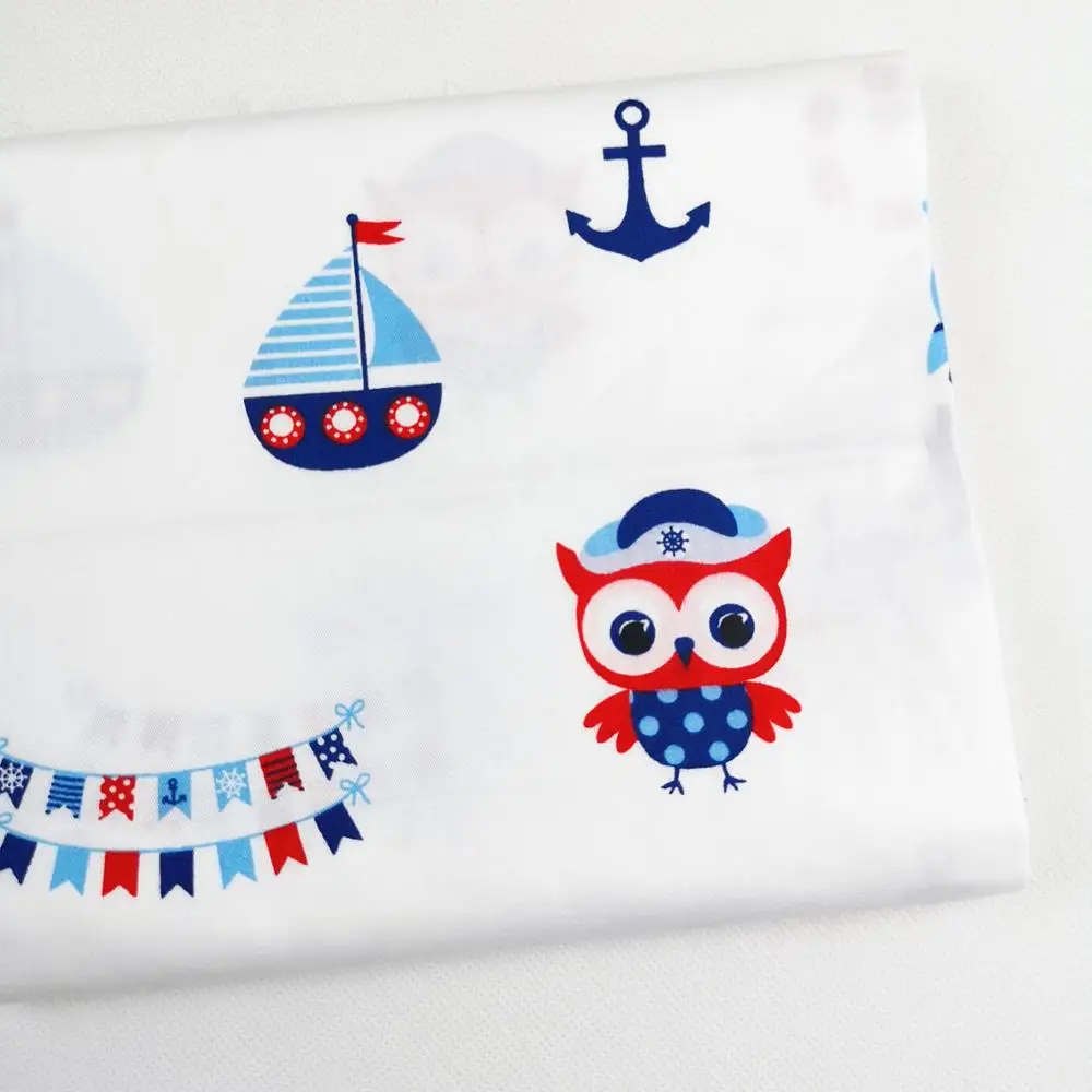 Сова парусник печатный хлопок Ткань Дети Лоскутная Ткань DIY шитье стеганые жир четверти Tecido материал для ребенка и ребенка Tissus