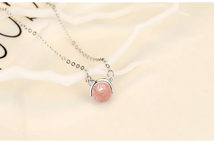 CJZBLXLX01060Cuteclavicle цепи женские простые Клубничные кристаллы 925 стерлингового