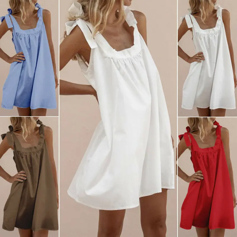 

Women Summer Boho Short Maxi Dress Evening Party Beach Dresses Sundress