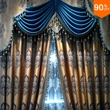 Вышивка золотой и синий всасывания карнизы занавески сердце комаров отель Магнитный занавес с магнитами-окно шириной 1 метр