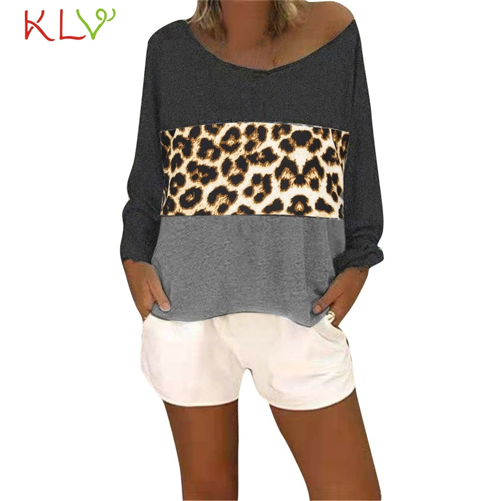 

T Shirt Women Autumn Fashion Leopard Print Long Sleeve Casual tshirt Loose Camiseta Princesa Basic Tee Mujer Plus Size 2019 19Je