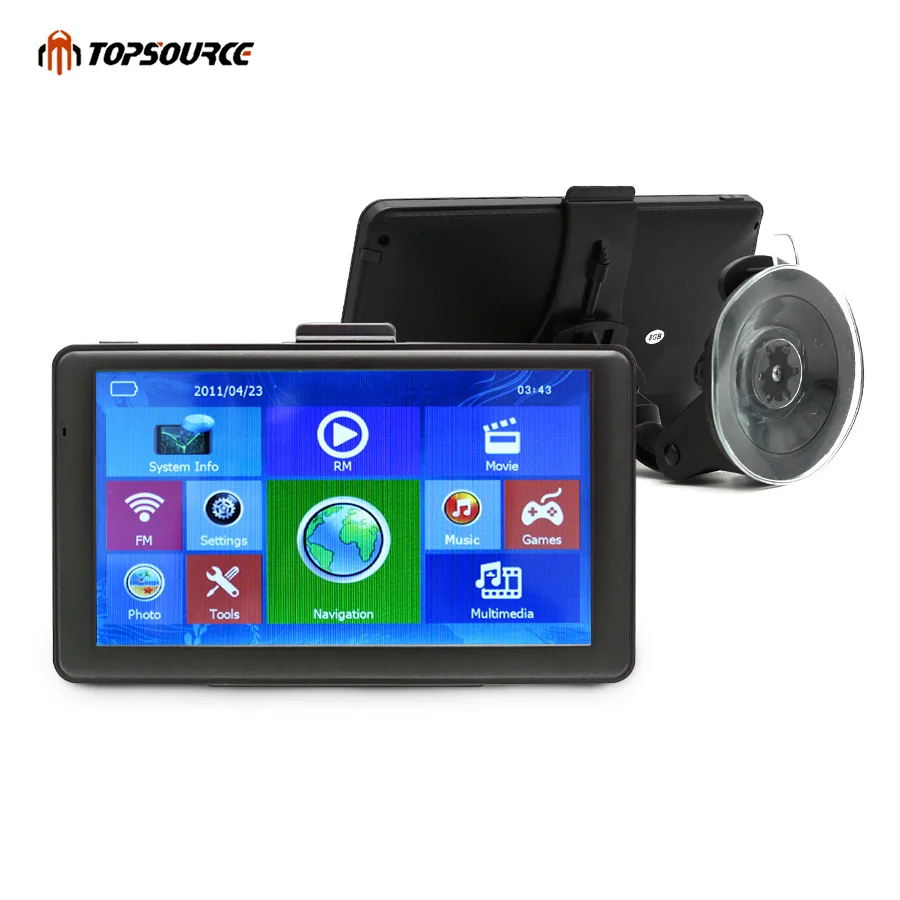 

TOPSOURCE WINCE Car GPS Navigation 256M WIFI FM automobile navigator sat nav navitel/Europe/USA/Russia/UK Free map