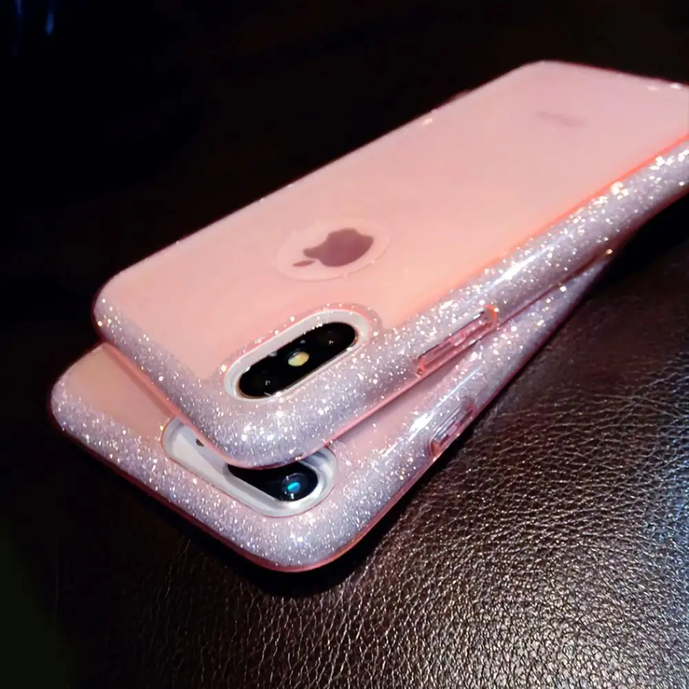 Crispyfish نجوم بريق سباركلي شفافة لينة TPU حقيبة لهاتف أي فون 7 8 زائد الهاتف لعودة 6 6 s X XS XR XS ماكس