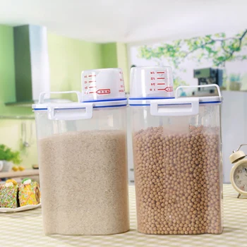 

2L Plastic Kitchen Food Cereal Grain Bean Rice Storage Container Boxes