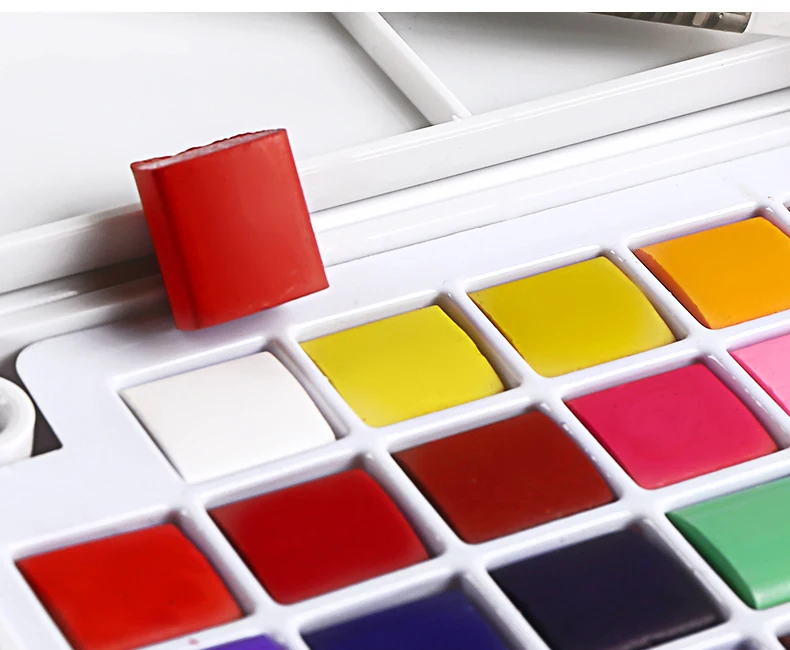 18/24/36 Colors Pigment Solid Watercolor Paints Set Professional Box With Paint Brush Watercolor Pigment Set Art Supplies