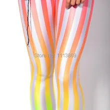Градиент цвета конфеты цвет вертикальная полоса стиль минимализм Прямая Новое поступление сексуальные узкие брюки Леггинсы с 3D принтом