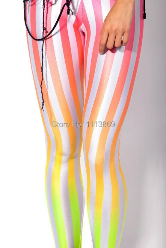 

Candy Color Gradient Color Vertical Stripe Style Of Minimalism Drop Shipping 2016 New Arrive Sexy Pencil Pants 3D Print Leggings