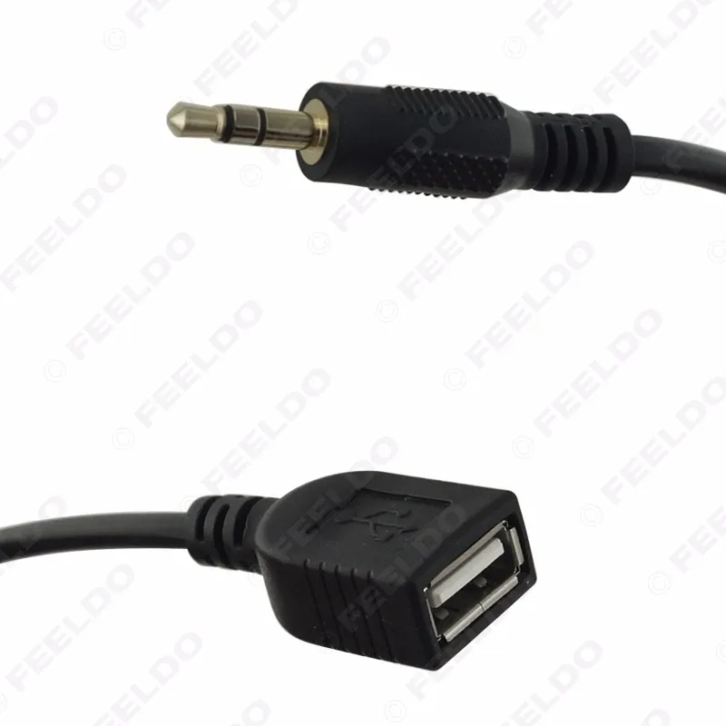 FEELDO 5 шт. 2 в 1 3,5 мм+ USB штекер аудио адаптер кабель для Kia Aux cd-плеера в MP3 для hyundai Kia Sportage# FD-3072