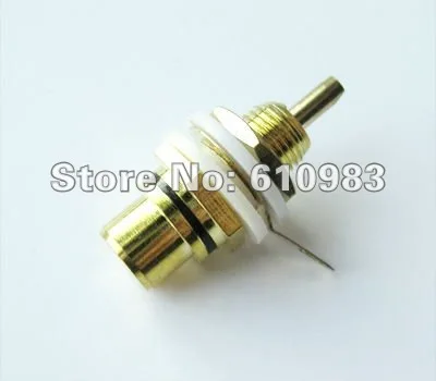 

Free shipping (5 pieces/lot) Black ring RCA female Jack Bulkhead with nut and solder cup connector adapter