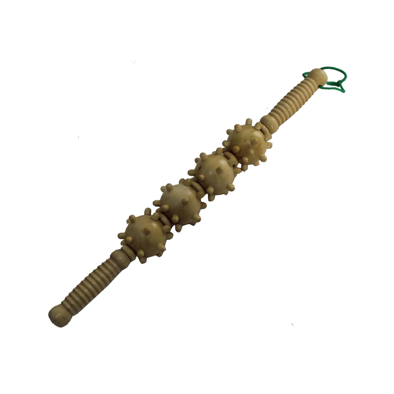 

44cm Wooden Home Spa Muscle Roller Stick anti Cellulite Blaster Self Body Back Relaxation Massage Tool Product With Rope