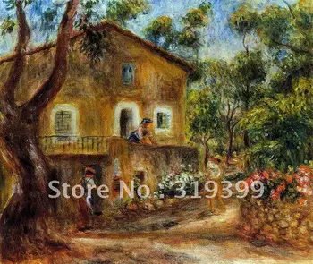 

Oil Painting Reproduction on linen canvas,house in collett at cagnes By pierre auguste renoir,Free DHL Shipping,100% handmade