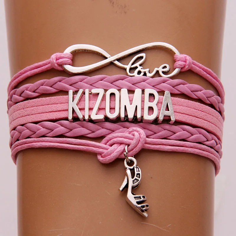 

Infinity Love Kizomba Bracelets Handmade High Heel Shoe charm Bracelet & Bangles handmade Braid jewelry For Women Drop Shipping
