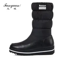Fanyuan/ г., российские зимние теплые сапоги выше колена с густым мехом на высоком каблуке Женская обувь модные пикантные высокие женские сапоги